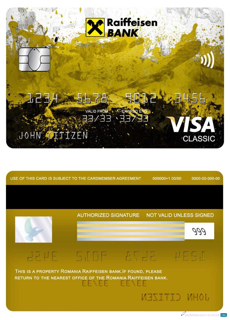 Download Romania Raiffeisen bank visa classic card Photoshop template